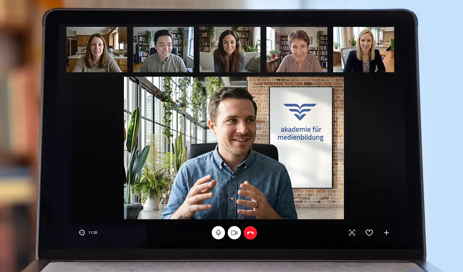 Unsere Online-Schulungen finden als Videocall statt.